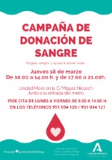 Campaña de donación de sangre 18 de marzo