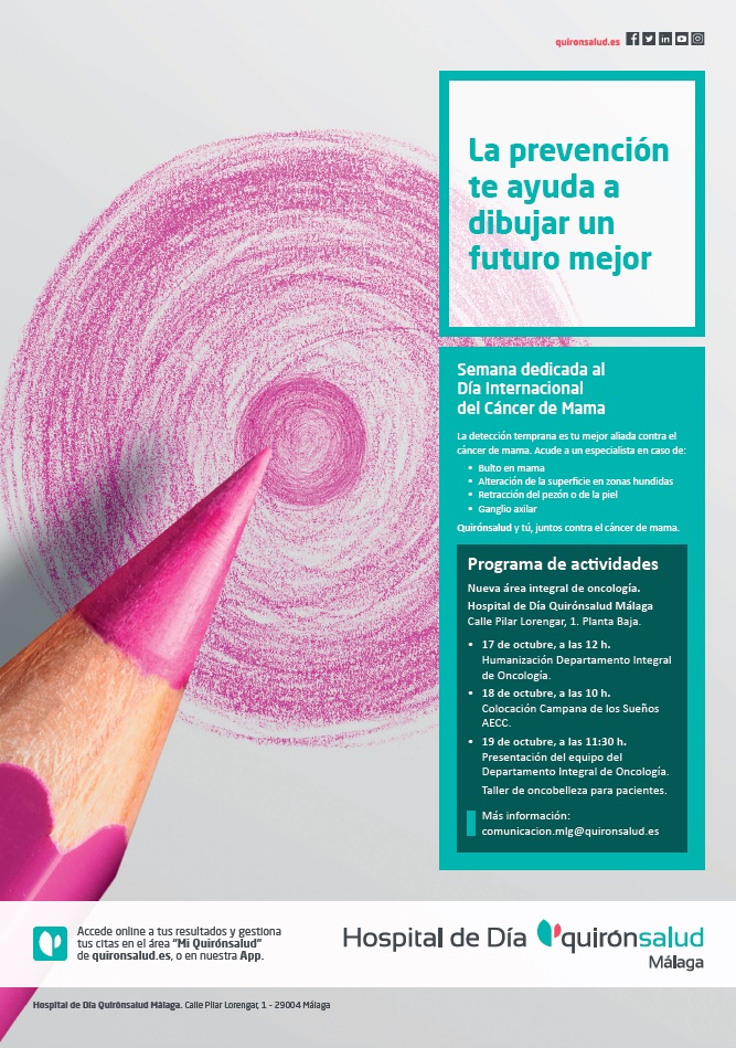Cartel Programa Actividades Cáncer Mama Málaga