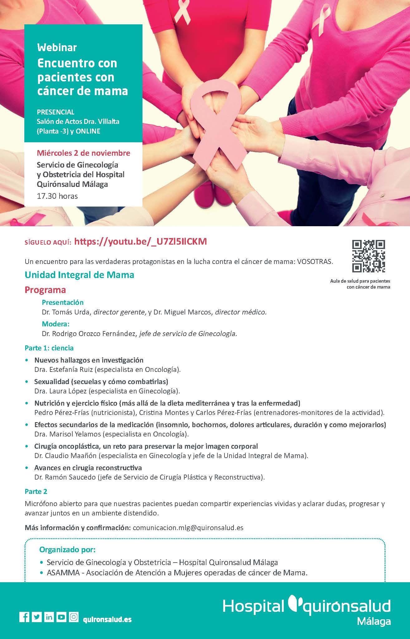 Programa Mailing Webinar Cancer Mama QS MALAGA