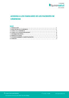 Guía de acogida para familiares - Hospital Quirónsalud Marbella