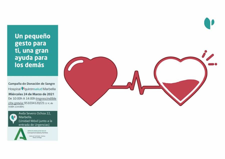Miércoles 24 de marzo donación de sangre Quirónsalud Marbella