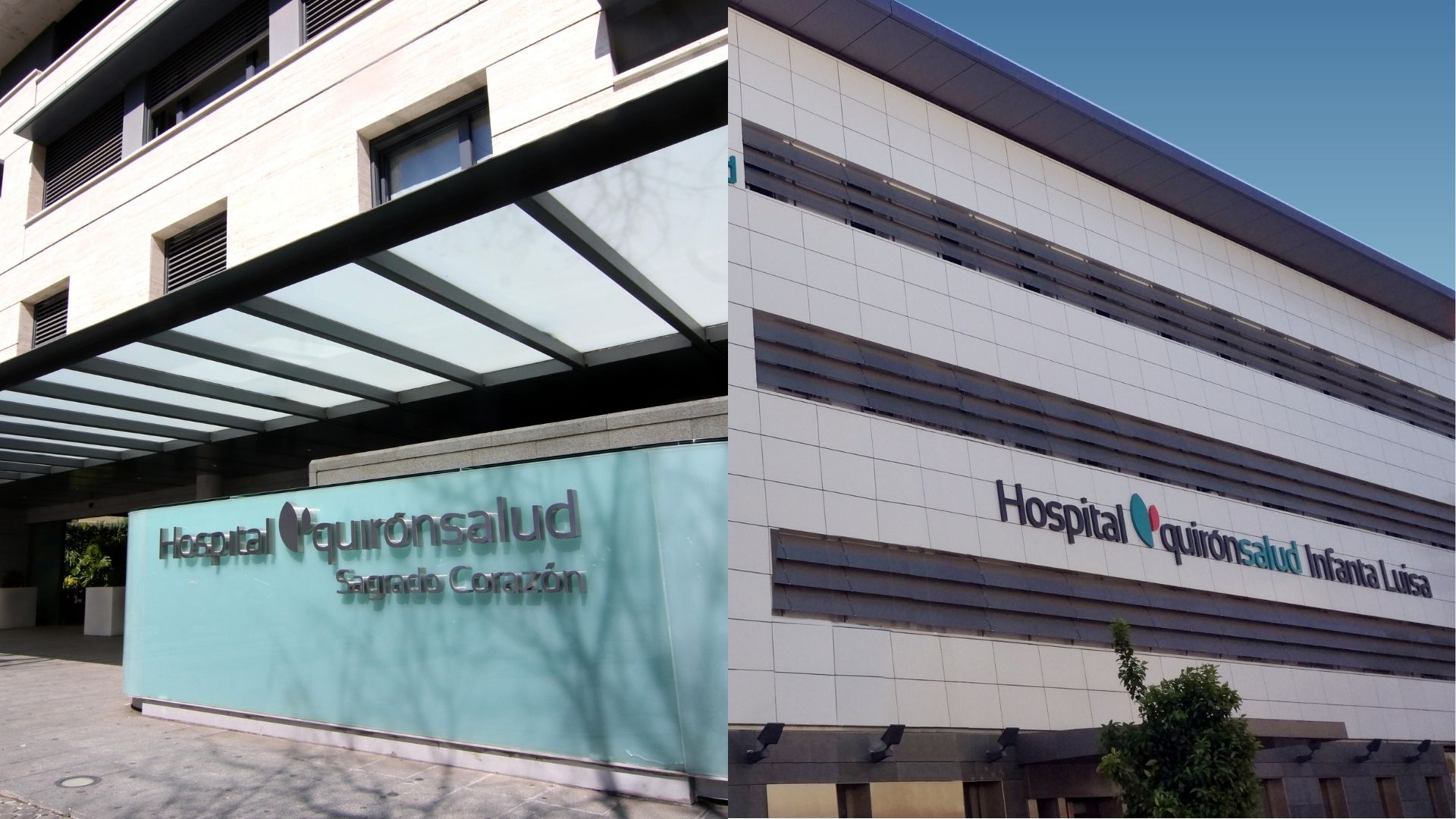 Fachadas Quironsalud Sagrado Corazon e Infanta Luisa