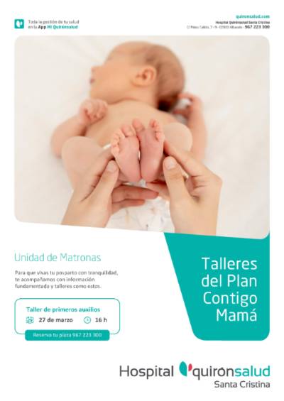 Cartel del taller primeros auxilios para padres
