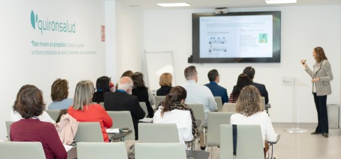 Un momento de la exposición de los proyectos de Quirónsalud ante representantes de asociaciones de pacientes
