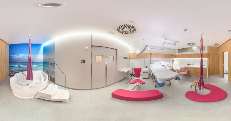 Imagen del paritorio del Hospital Quirónsalud Valencia