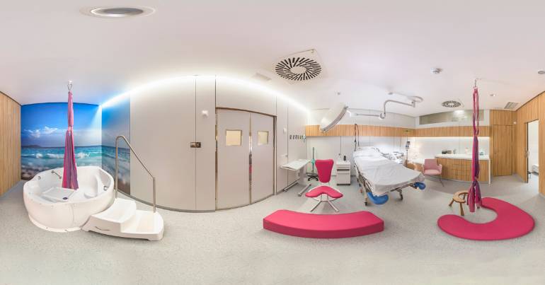 Imagen del paritorio del Hospital Quirónsalud Valencia