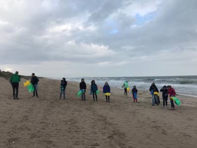 Retirando Residuos de la playa
