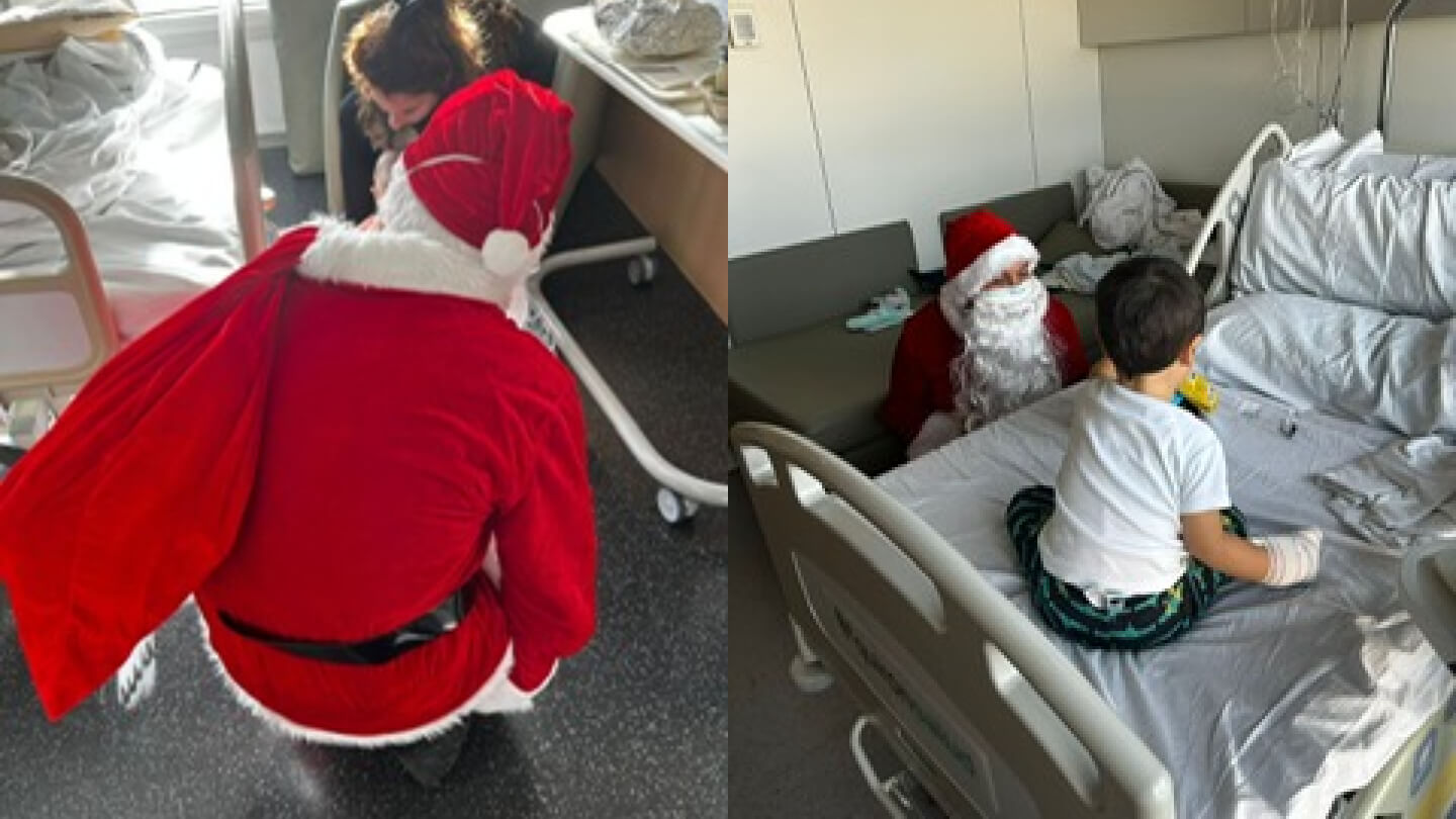 papa noel visita el hospital quironsalud valles
