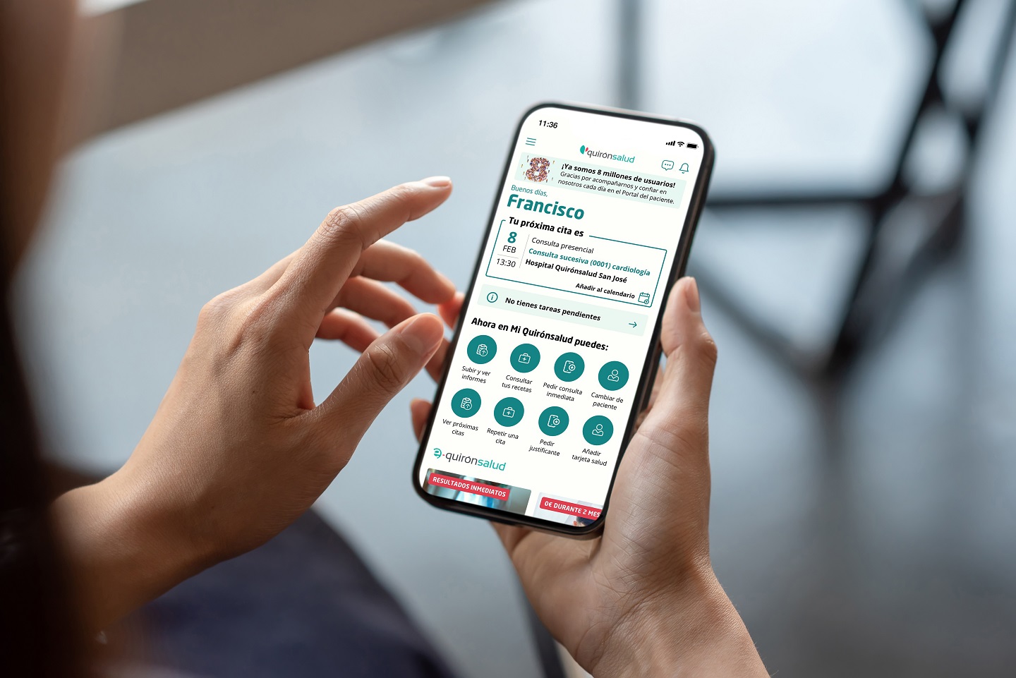MiQuirónsalud supera los 8 millones de usuarios y se consolida como el portal para pacientes de referencia en España
