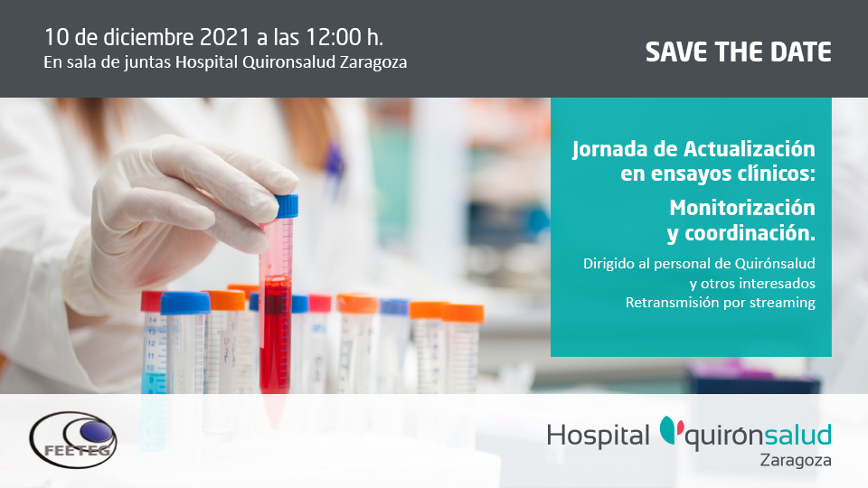 Save the date ACTUALIZACION EN ENSAYOS CLINICOS ZARAGOZA